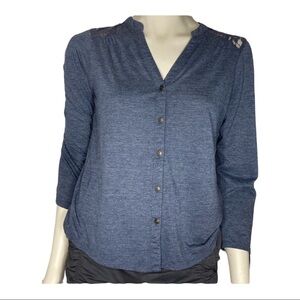 Maurices Lace Detail Blue Top Sz Large